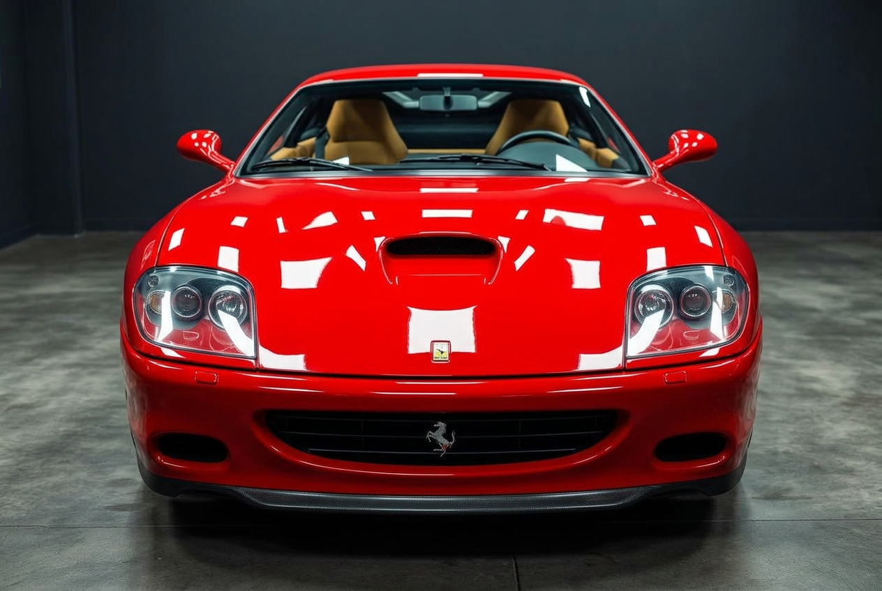 Nachher — Lack Politur — Ferrari Rosso